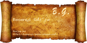 Besenyi Géza névjegykártya
