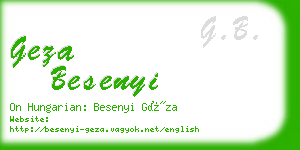 geza besenyi business card